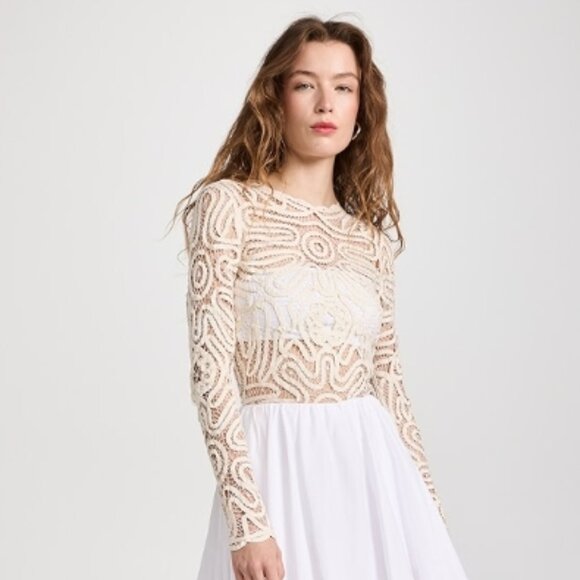 NWOT Spring 2023 Collection ULLA JOHNSON Nomi Lace Top in Pristine XS $890 - Picture 2 of 8